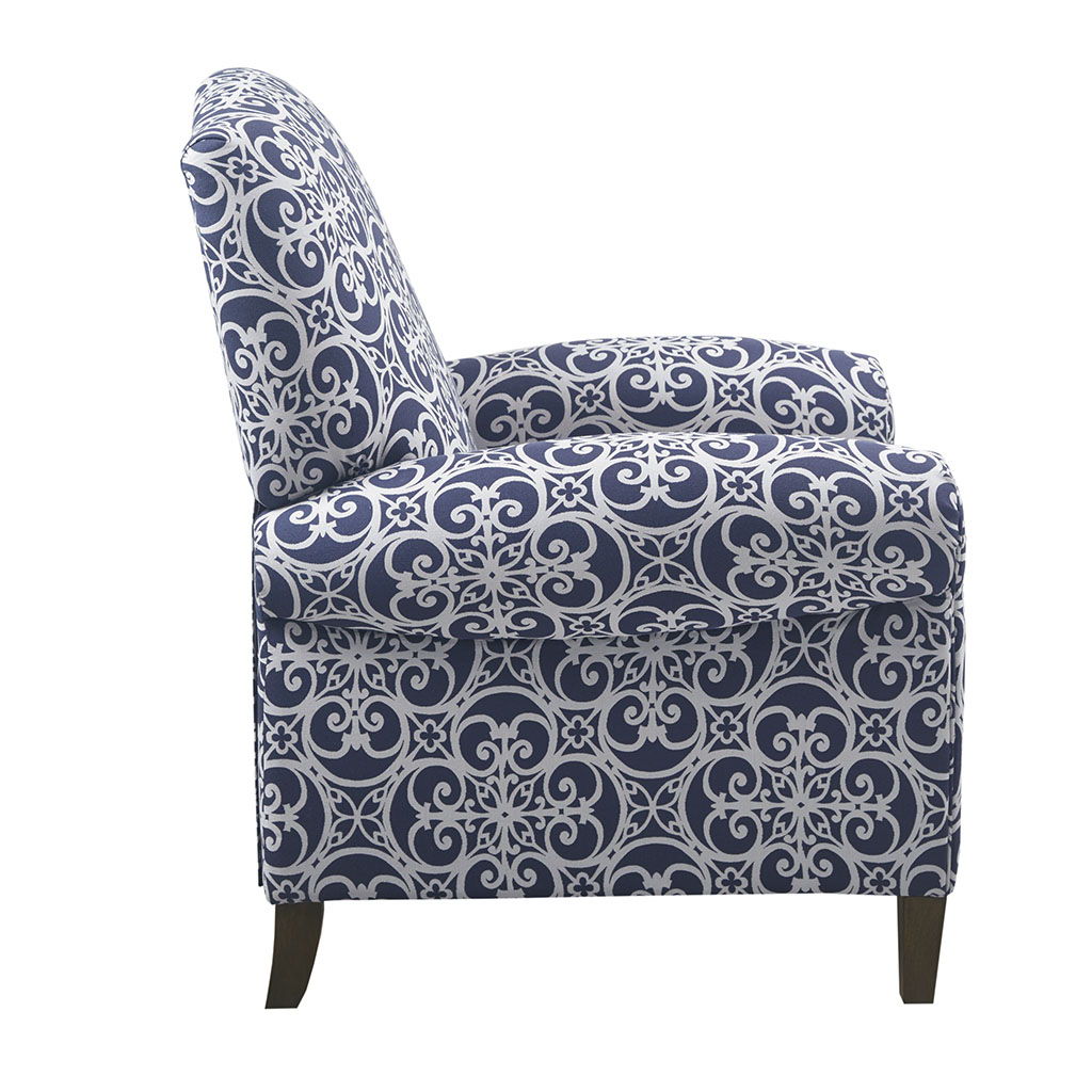 Kirby - Push Back Recliner - Navy Multi