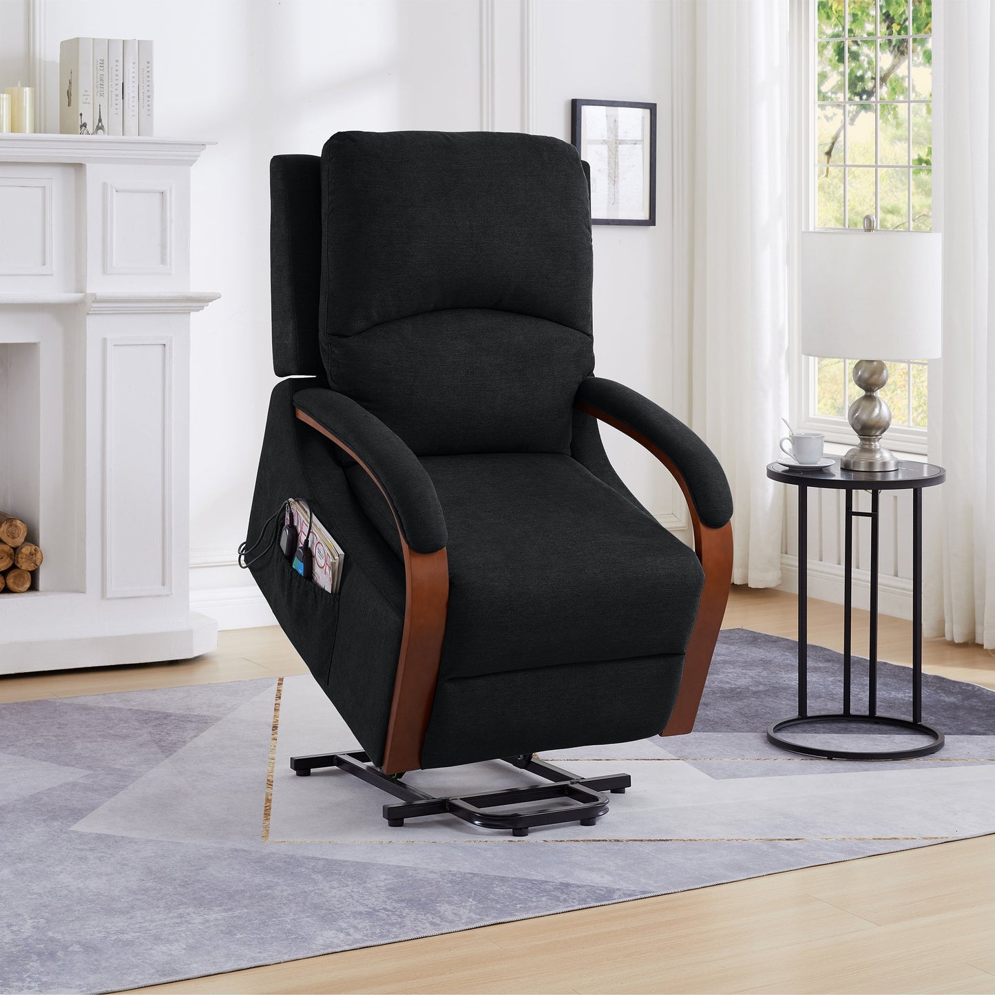 Power Lift Recliner Chair Sofa Electric Chair Message Chair Soft Fabric Dark Grey