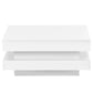 High Gloss Minimalist Design with LED Lights, 2-Tier Square Coffee Table, Center Table for Living Room, 31.5''x31.5''x14.2'', White