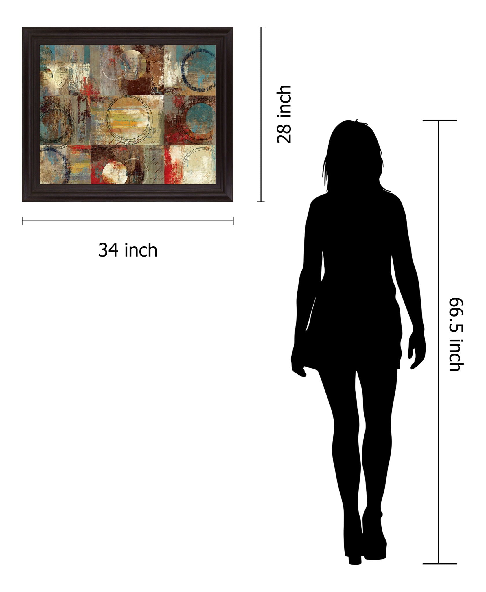 Eclipsed Mosaic - 28" x 34" Framed Wall Art - Dark Brown