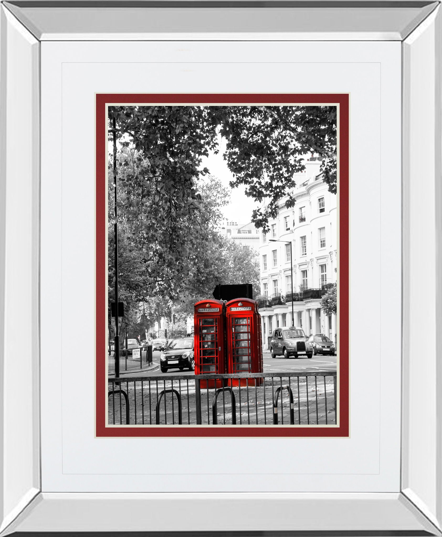 Telephone By Emily Navas - Mirror Framed Print Wall Art - Dark Gray