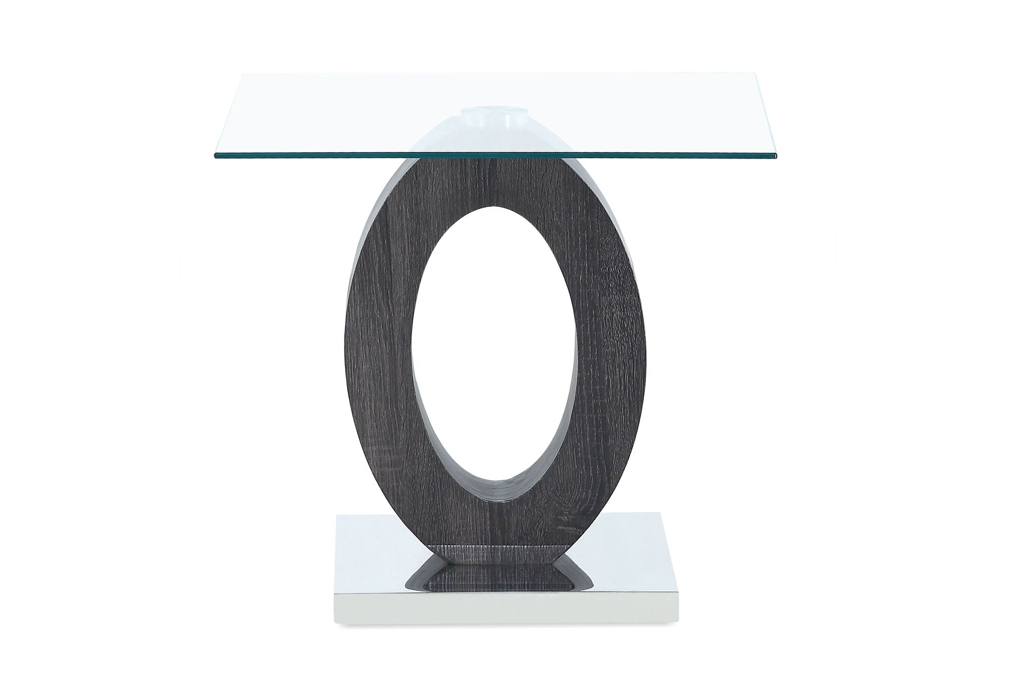 T1628 - End Table Column And Base - Dark Gray / Silver / White