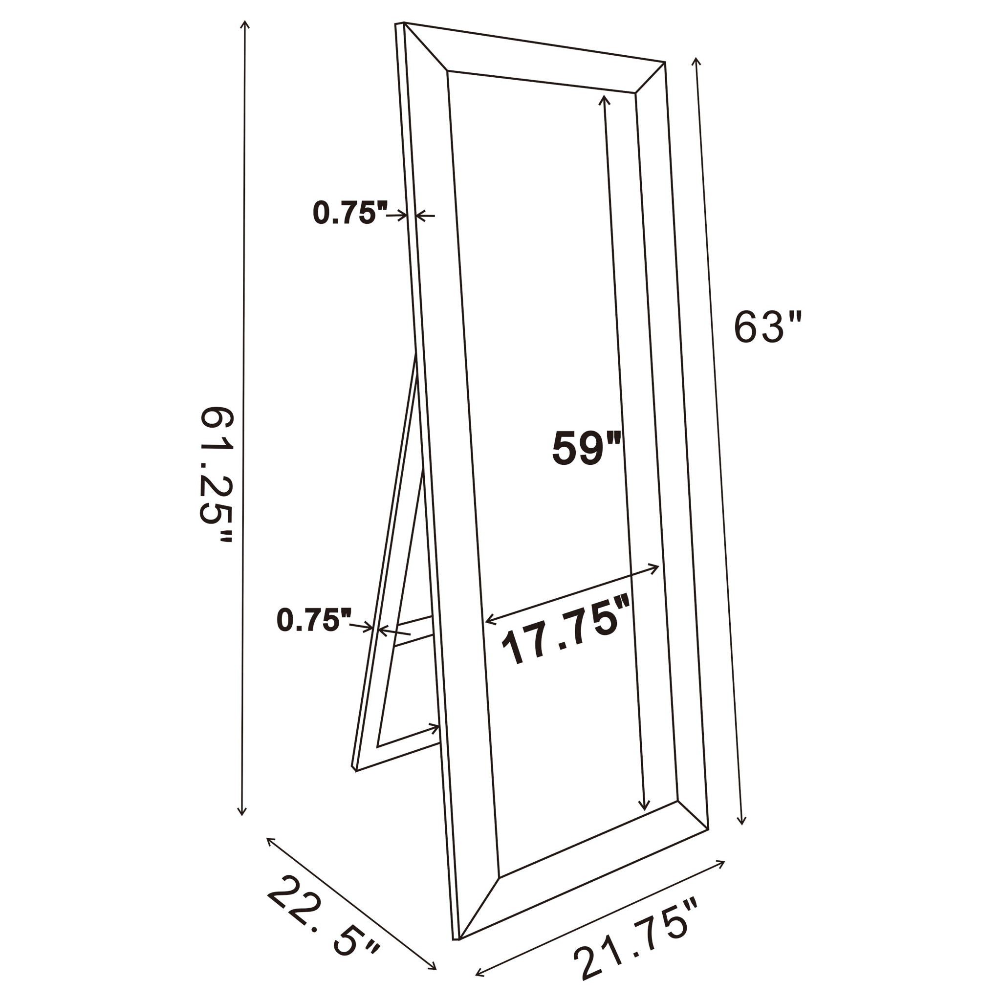 Aika - Standing Mirror - Silver