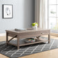 Modern Livingroom Coffee Table with Lift Top with Spacious Bottom Shelf, Dark Taupe