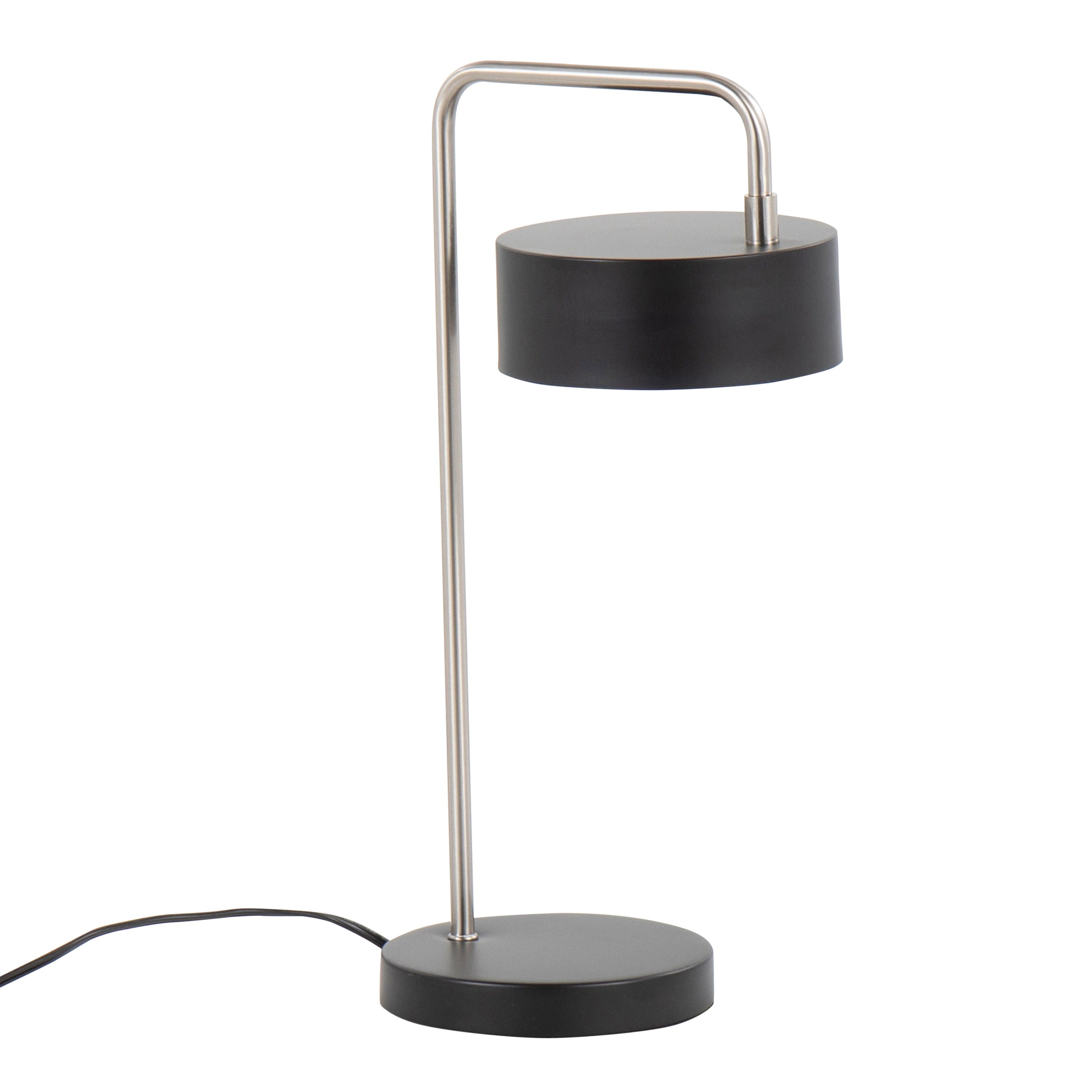 Puck - Contemporary Table Lamp - Nickel / Black