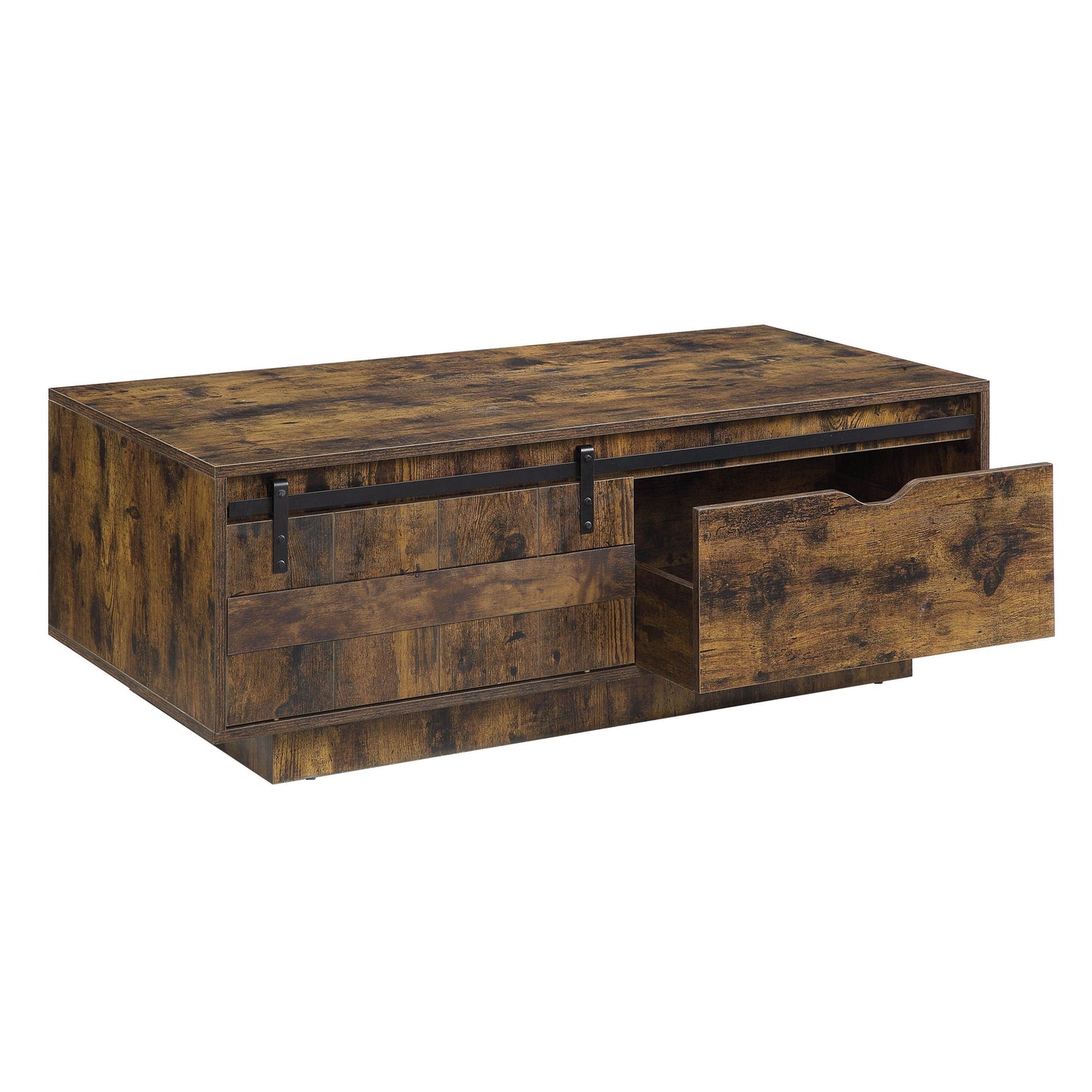 ACME Bellarosa COFFEE TABLE Rustic Oak Finish LV01442