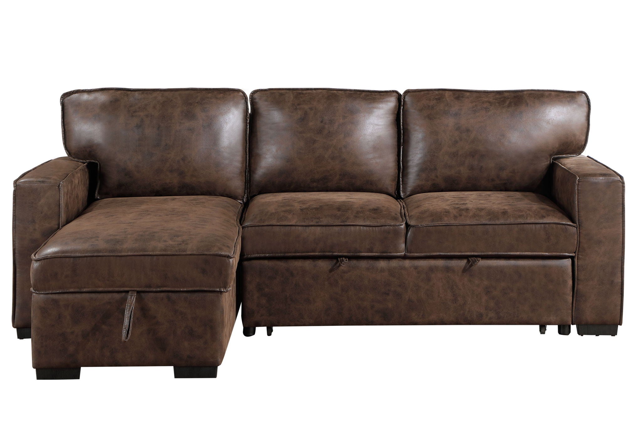 U0203 - Coffee Reversible Sofa Bed With USB - Dark Brown