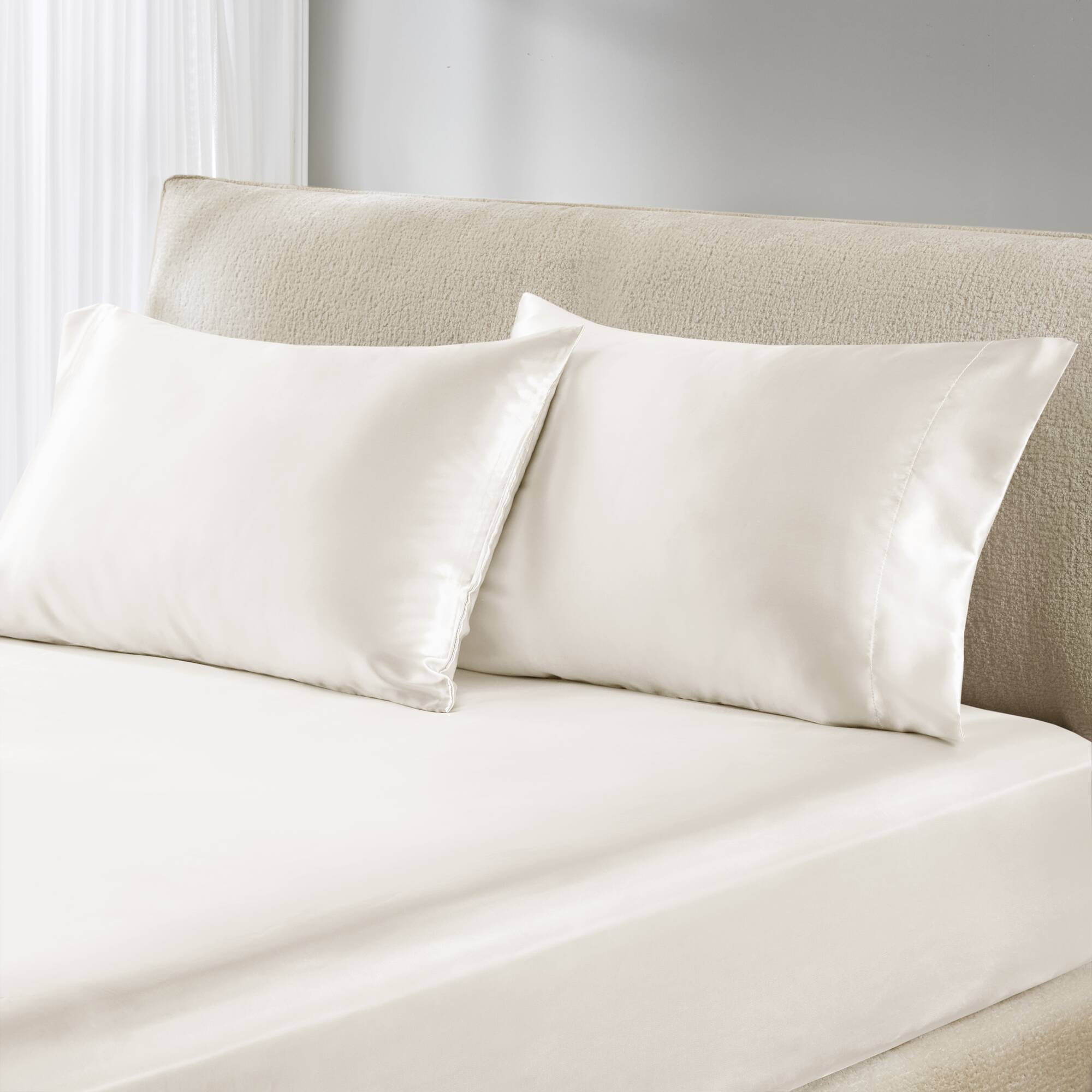 Satin - Pillowcases (Set of 2) Queen - Ivory