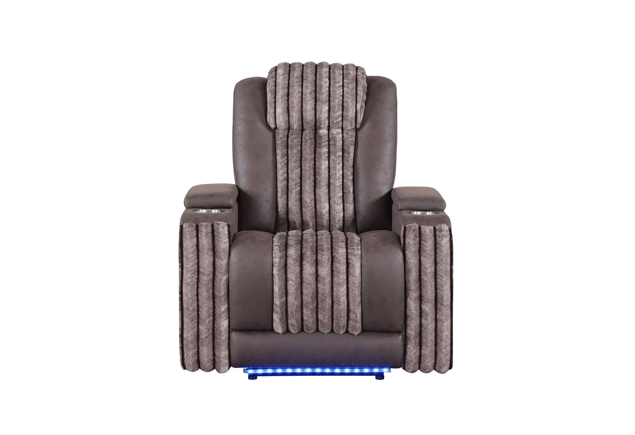 U8000 - Power Recliner With Power Headrest & LED Light - Brown