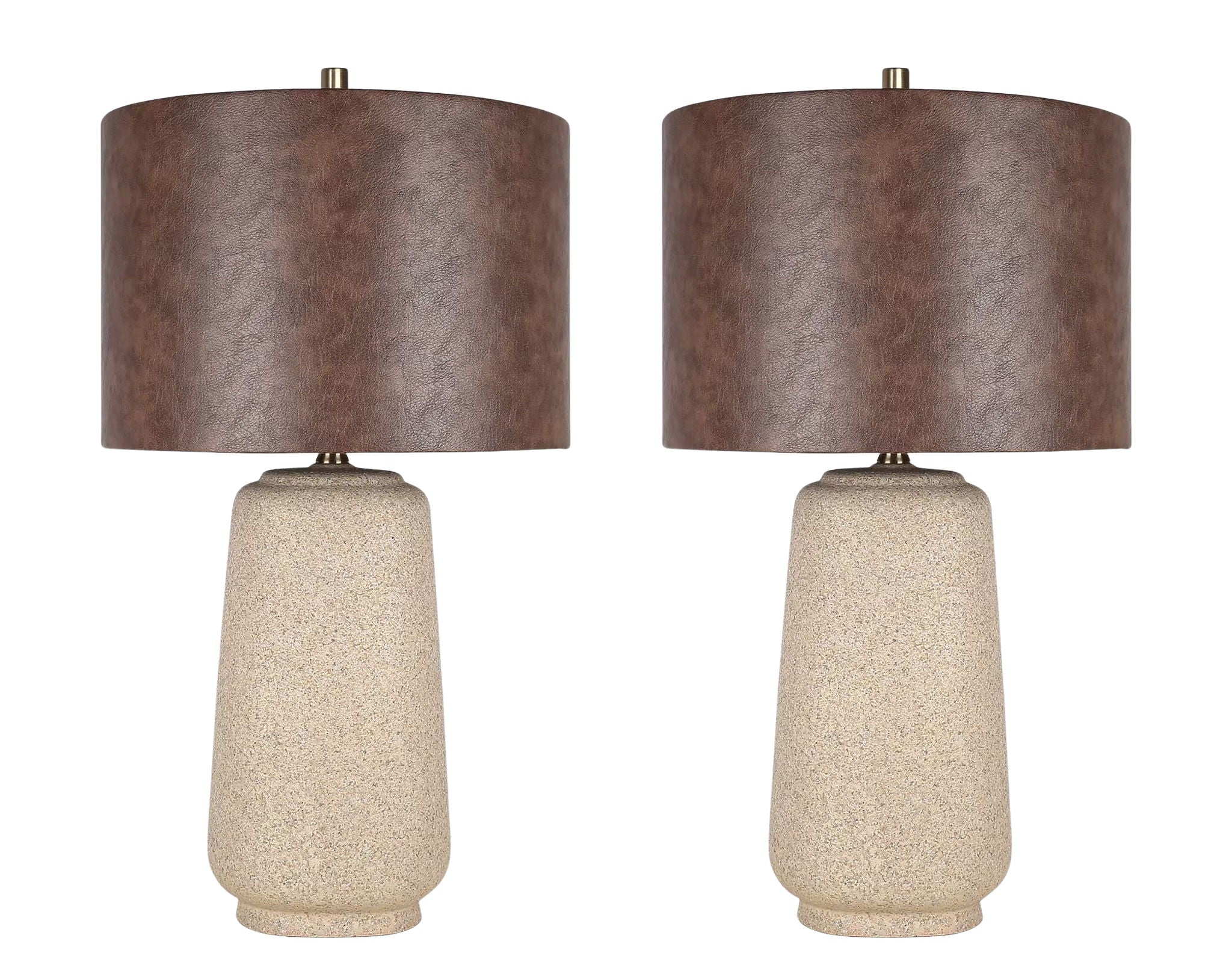 "Rustic Harmony" Ceramic Table Lamp (Set of 2) - Rock