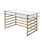 ACME Shona Desk in Antique Gold & Clear Glass 92535