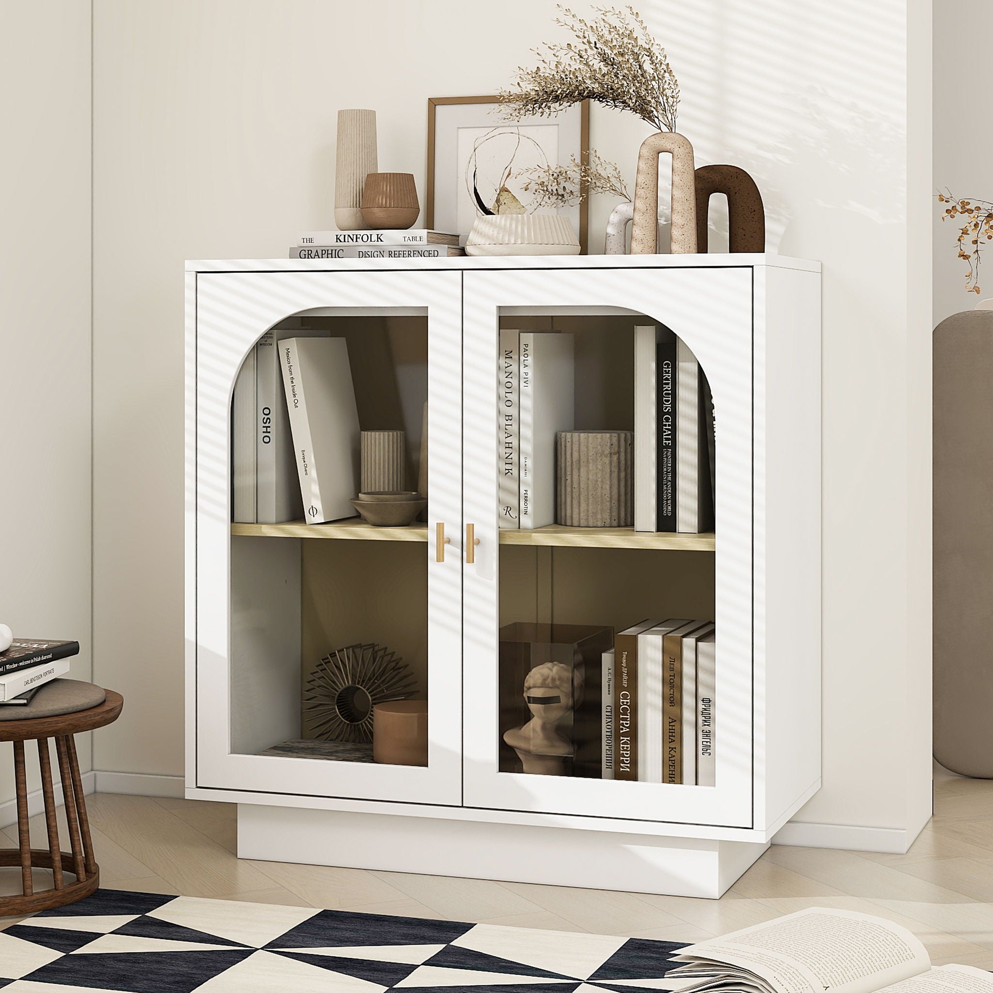 Storage Cabinet With Acrylic Door For Living Room