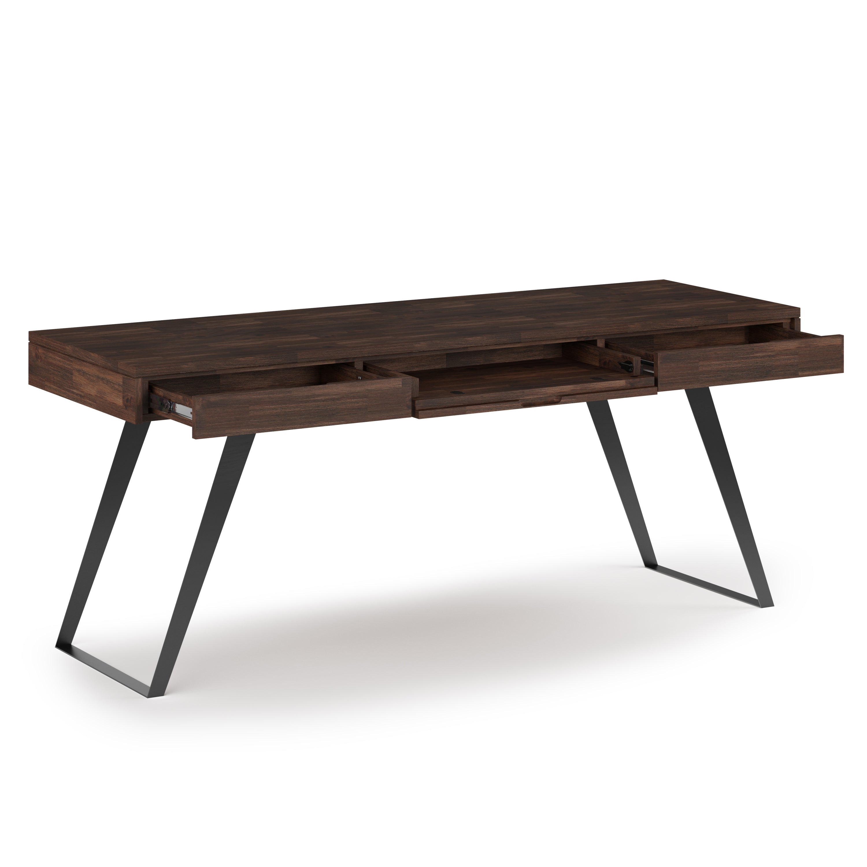 Lowry - Large Desk - Distressed Charcoal Brown