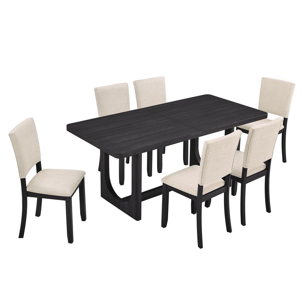 Dining Table Set, Rectangular Kitchen Table With Upholstered Chairs