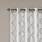 Fretwork Print Grommet Top Window Curtain Panel