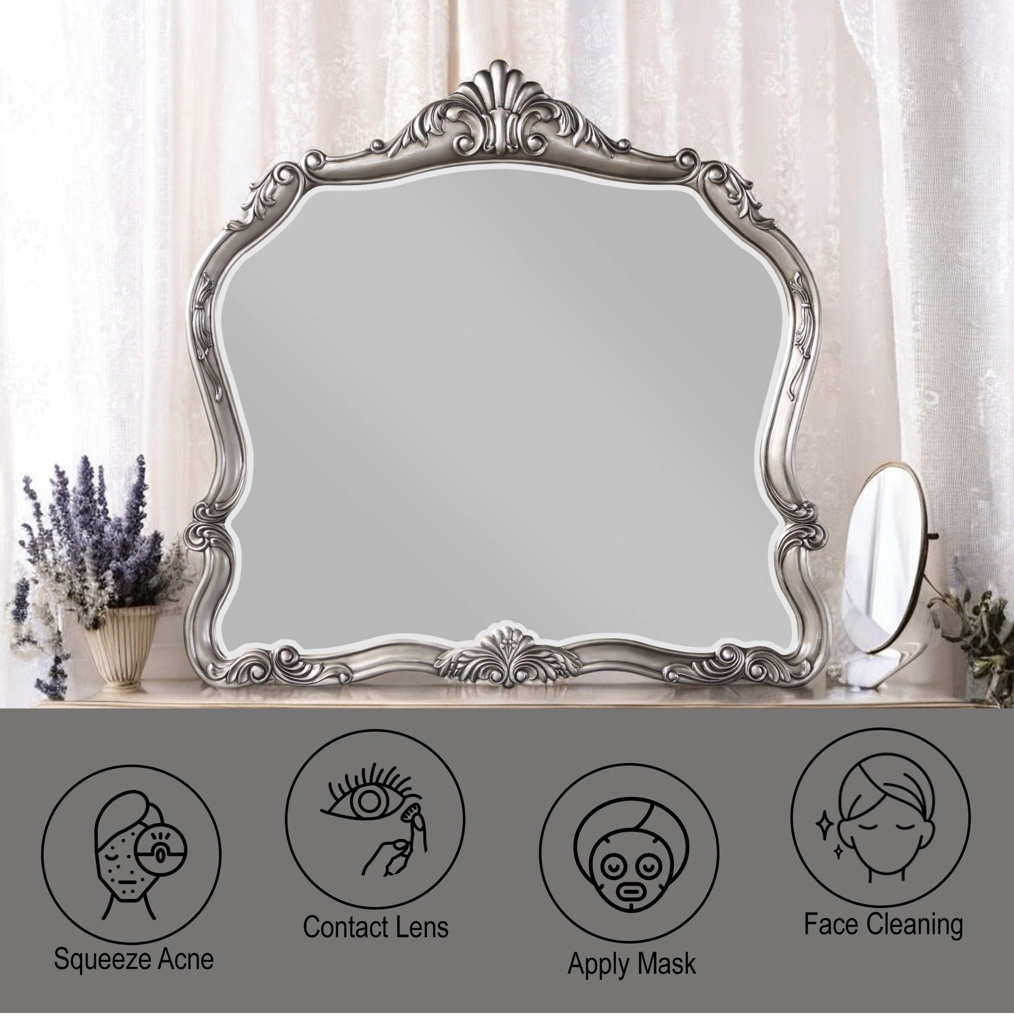 Ariadne - Mirror - Antique Silver