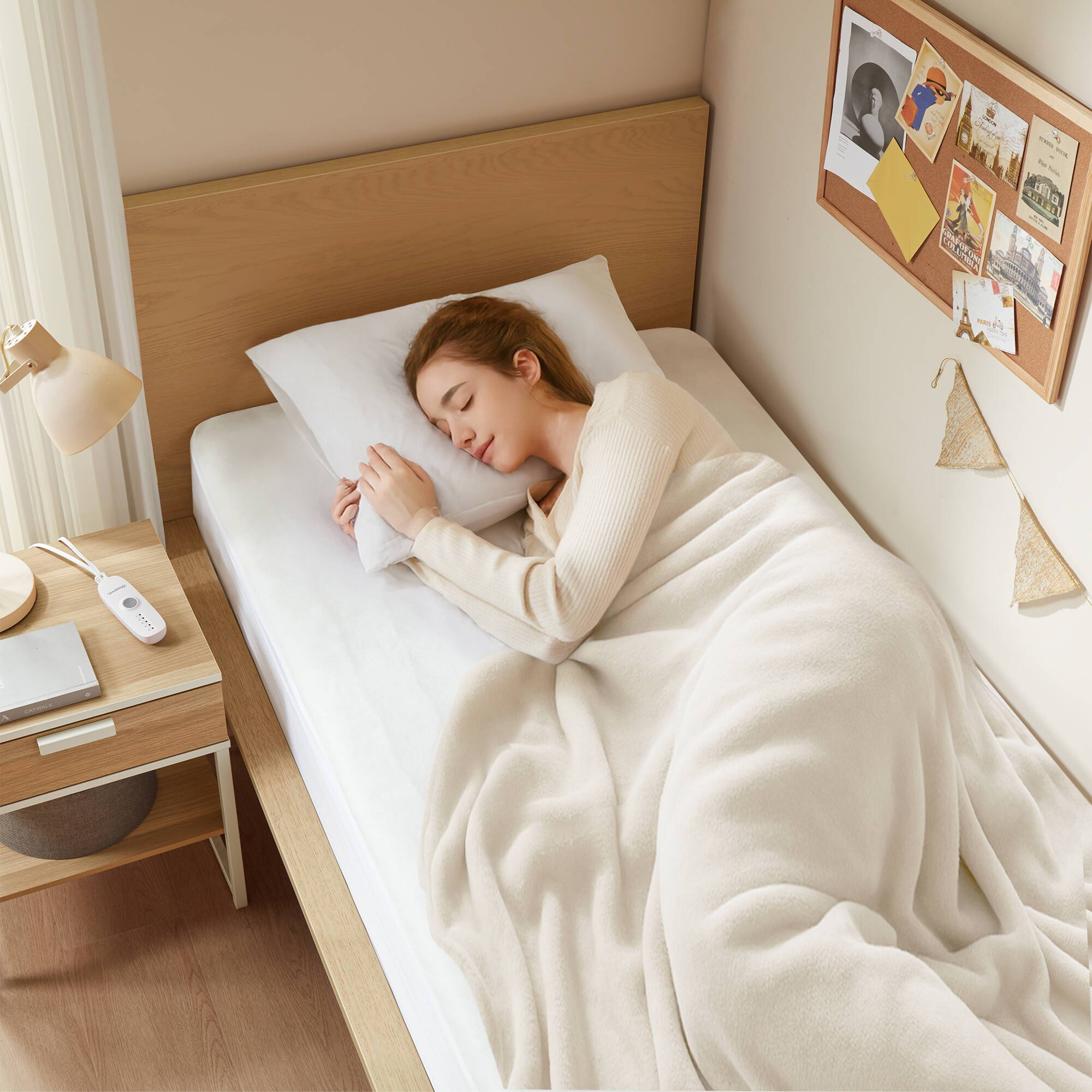 Nonwoven - Twin Heated Mattress Pad - White