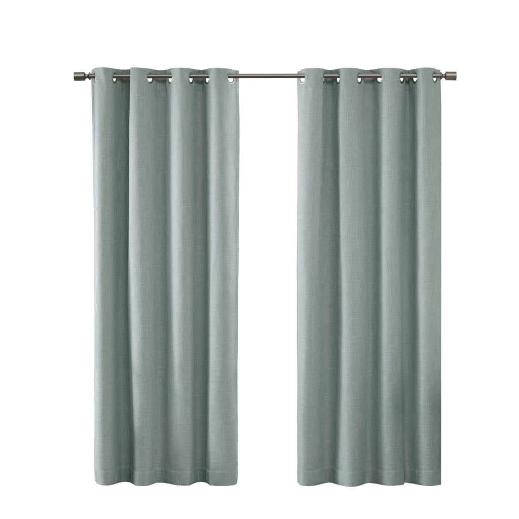 Printed Heathered Blackout Grommet Top Curtain Panel