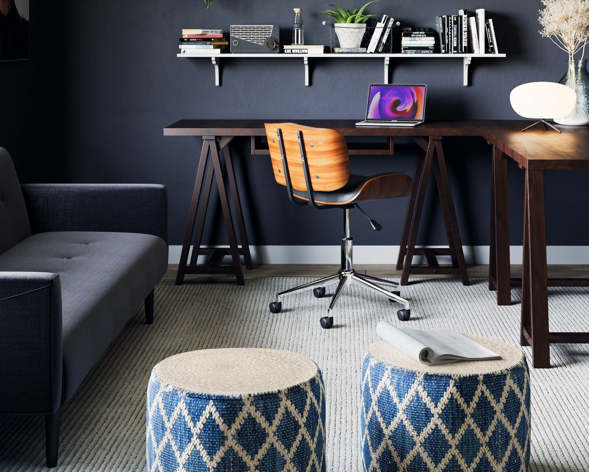 Edgeley - Handcrafted Round Pouf