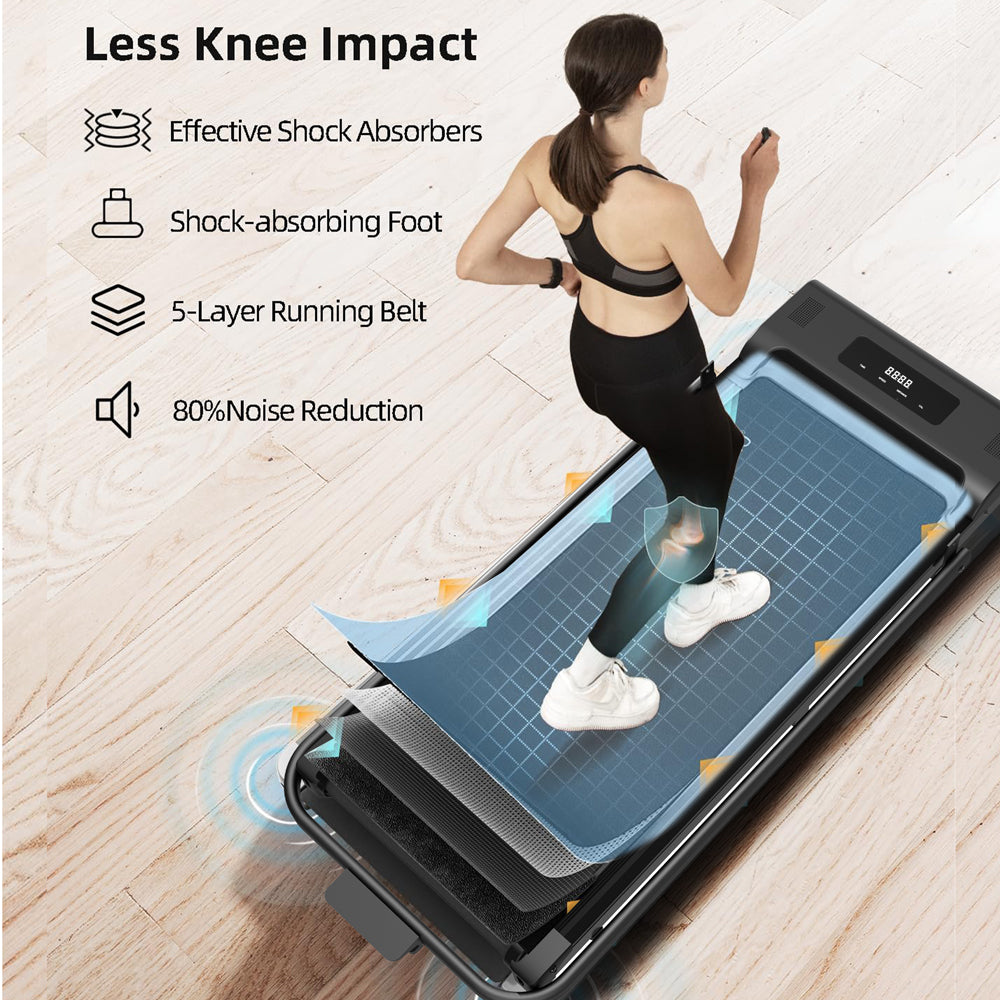 Under Desk Treadmill, Walking Pad, 2 in 1 Portable Treadmill with Handle Remote Control LED Display, Walking Jogging Machine for Home Office Use(265 lbs)