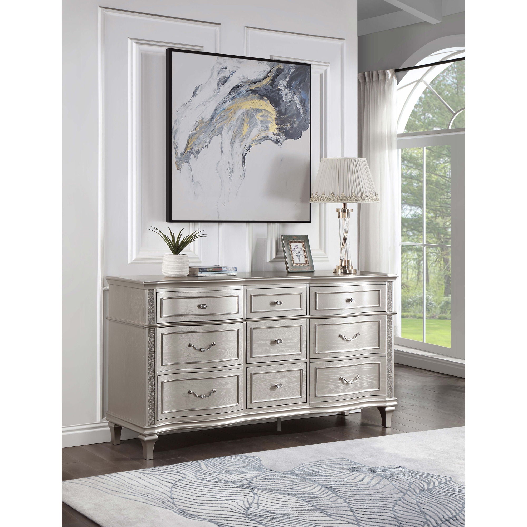 Katerina - 9 Drawer Dresser With Removable Jewelry Tray - Oak