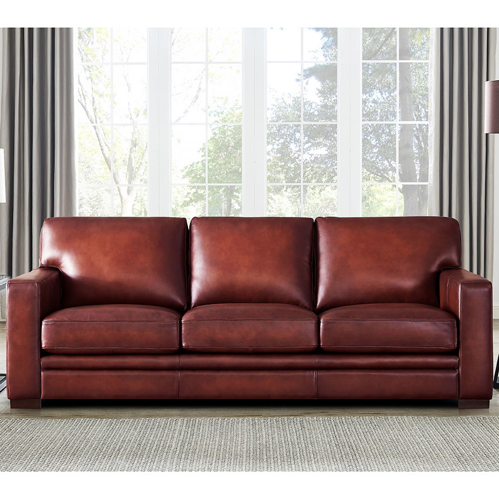 Dillon - Waxy Pull Up Leather Sofa - Mocha