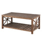 52''W  Handcrafted Coffee Table In Front Of The Sofa Or Loveseat For Living Room(Brwon)