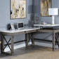 ACME Talmar Writing Desk w/Lift Top in Marble Top & Weathered Gray Finish OF00056