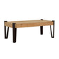 Natural and Matte Black Top Coffee Table