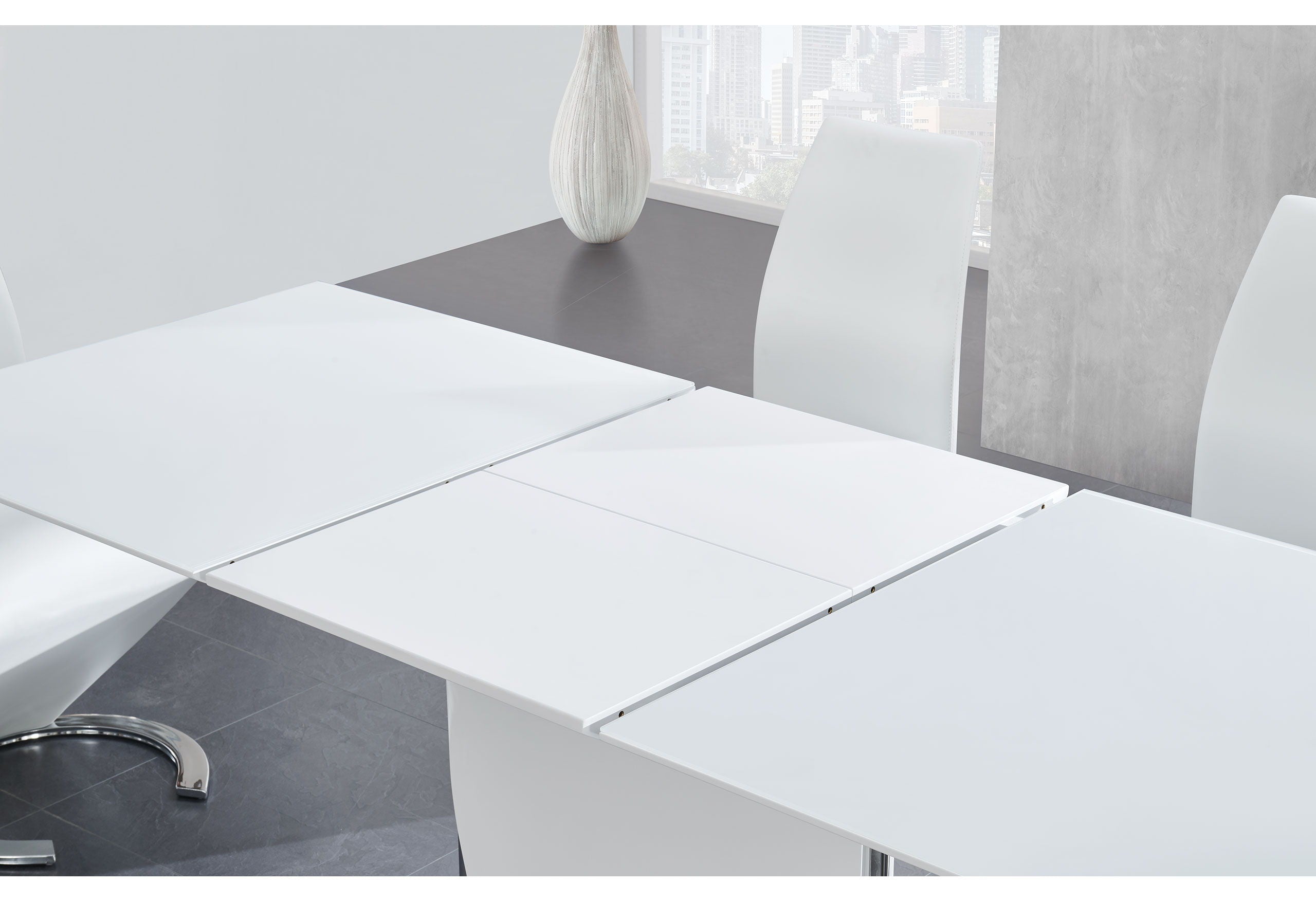 D2279 - Dining Table - Silver / White