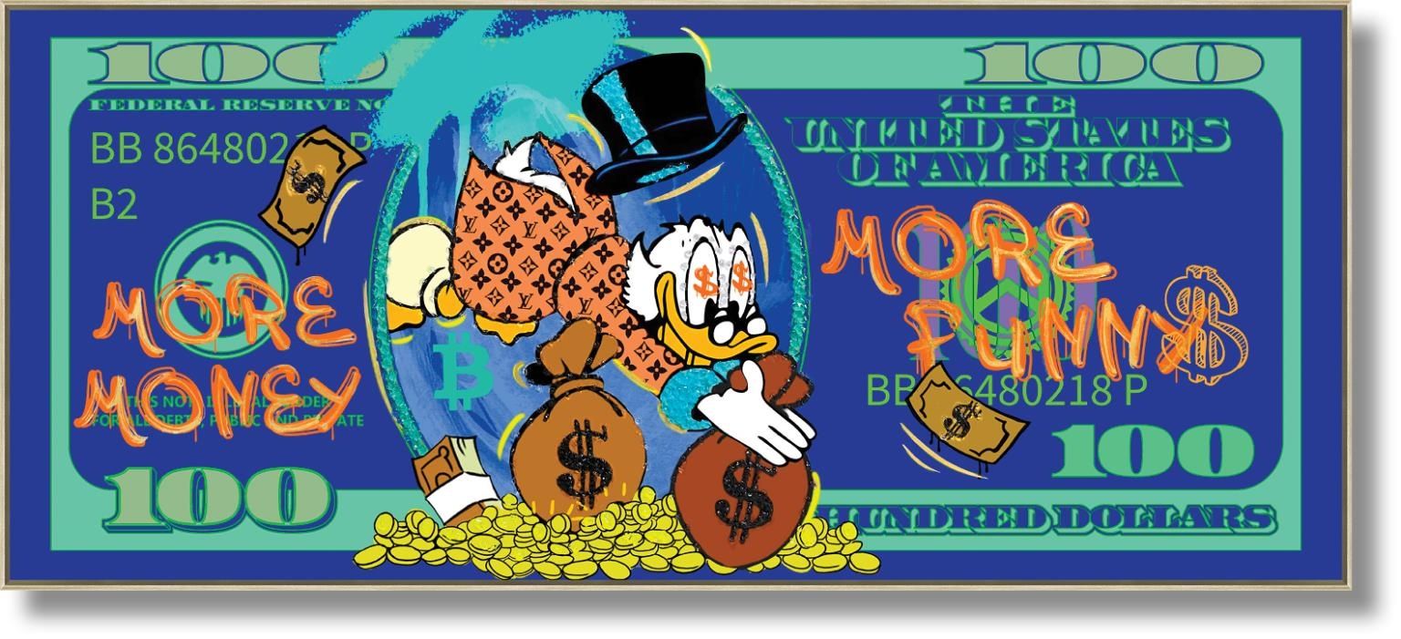 Greedy Duck Delight - 28" x 63" Framed Wall Art - Green