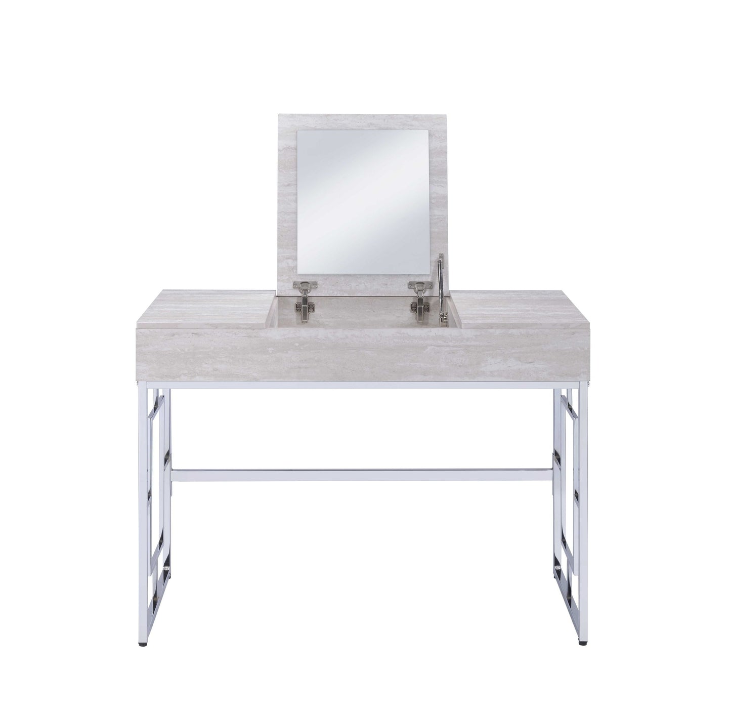 ACME Saffron Vanity Desk in Natural & Chrome 90315