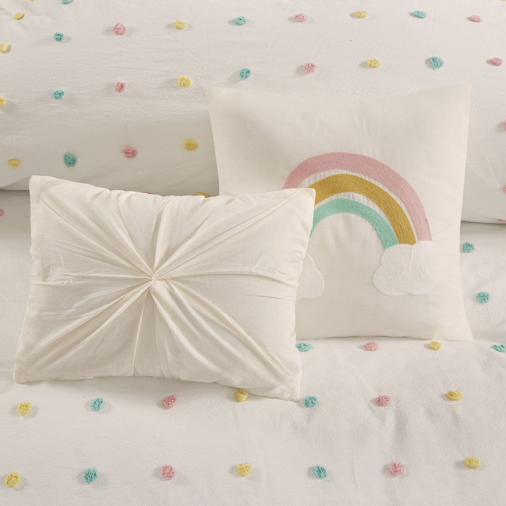 Callie - Twin Pom Pom Duvet Cover Set - Multi