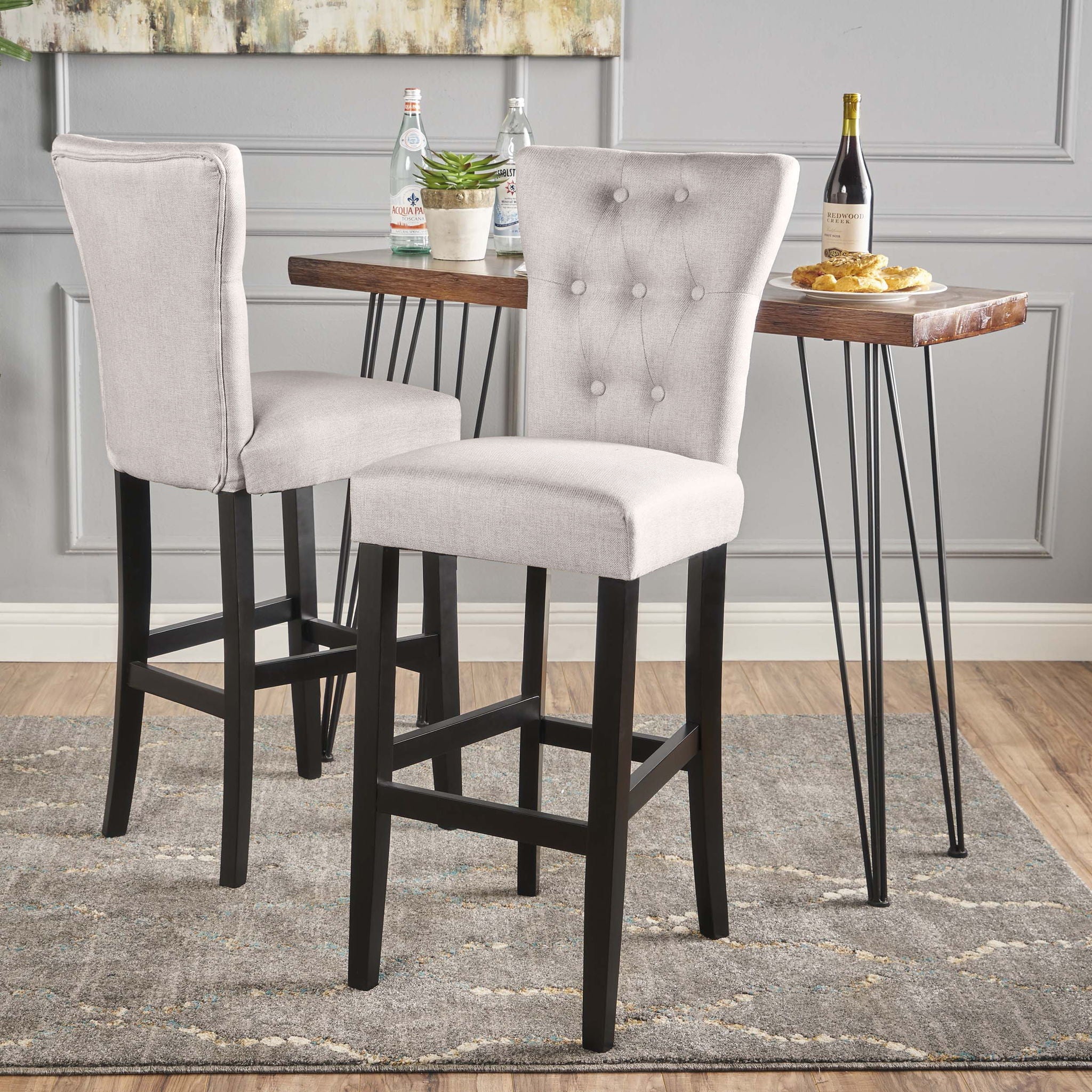 Elegant Barstool Set With Cushioning