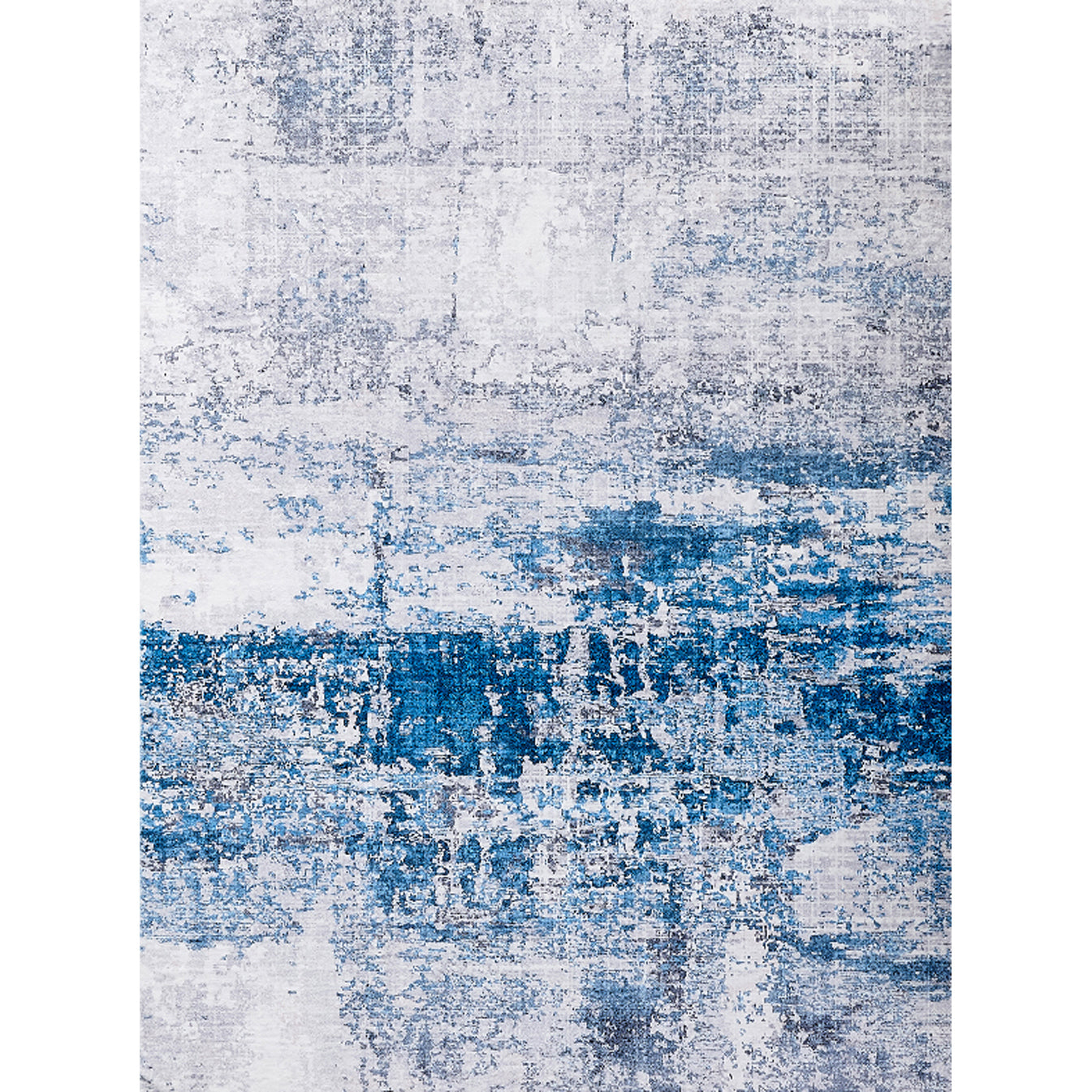 ZARA Collection Abstract Design Gray Turquoise Machine Washable Super Soft Area Rug