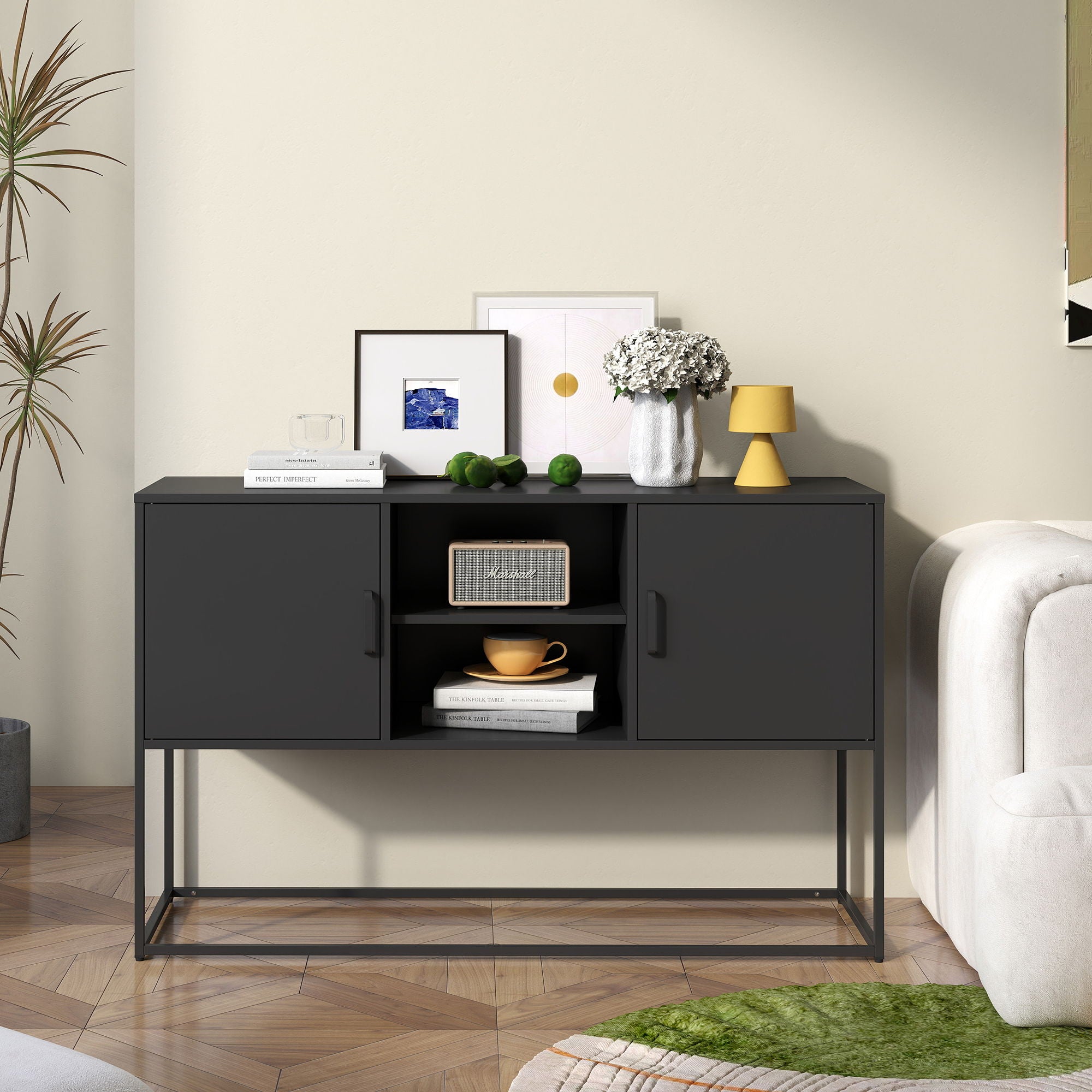 Modern Sideboard Buffet With Plenty Of Storage Space, Anti-Tilt Mechanism, Elegant Handles, Silent Magnetic Closure And Eco-Friendly Finish For Kitchen, Dining Room And Living Room