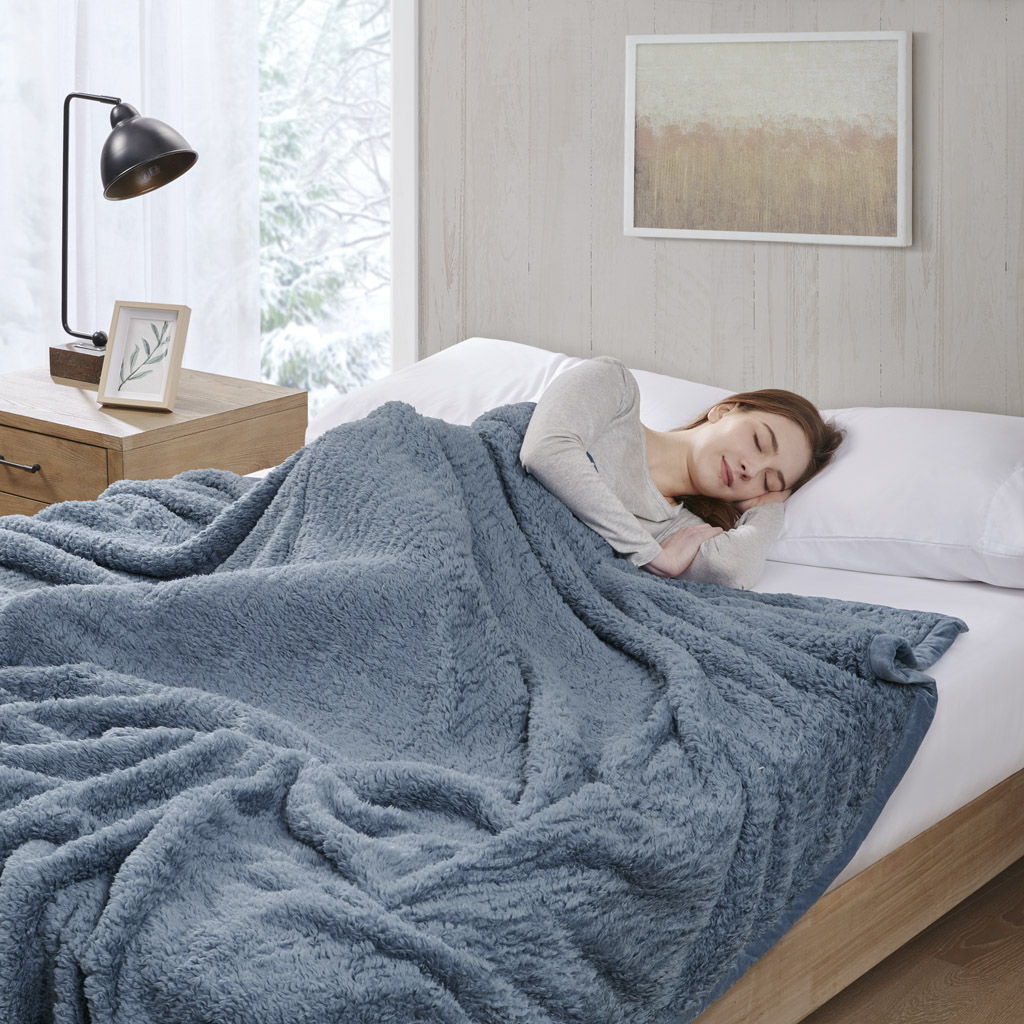 Burlington - Twin Berber Blanket - Blue