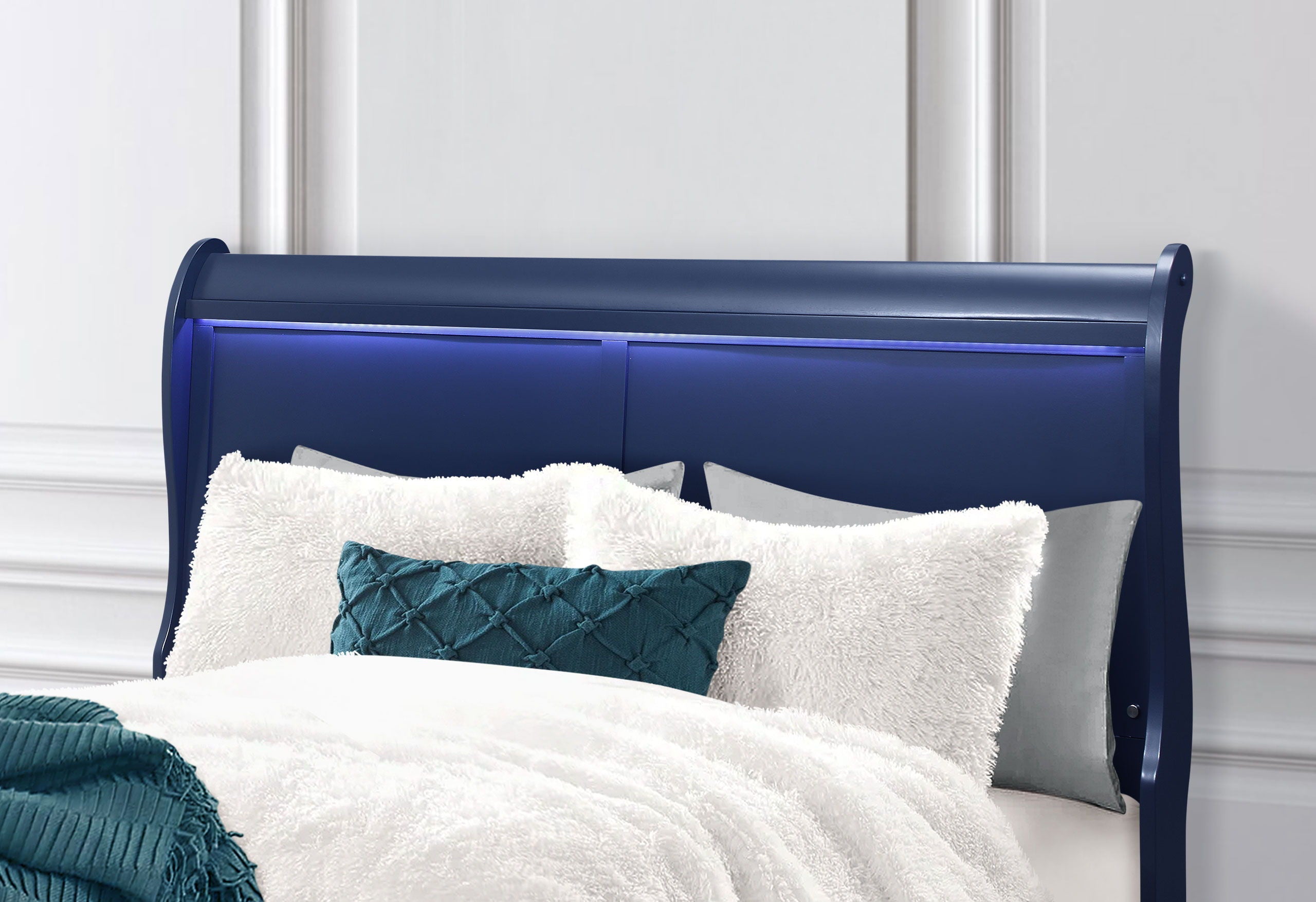 Charlie - King Bed With LED - Blue