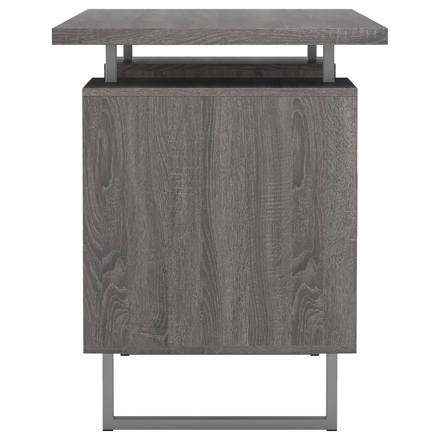 Weathered Grey 2-drawer Floating Top Office Desk