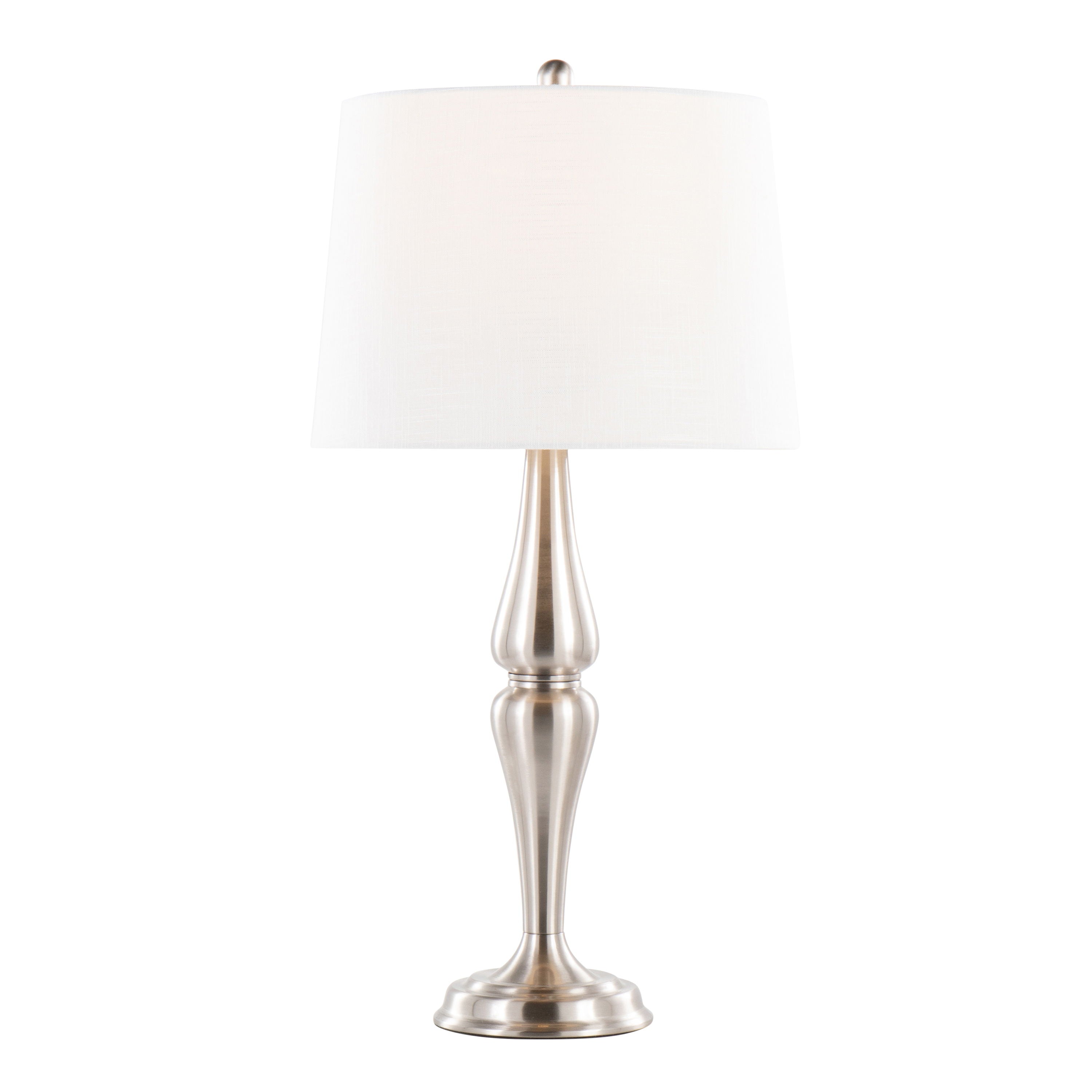 Sawyer - Contemporary Table Lamp (Set of 2) - Nickel / White