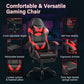 YSSOA Racing Video Backrest and Seat Height Recliner Gaming Office High Back Computer Ergonomic Adjustable Swivel Chair, With footrest, Black/red