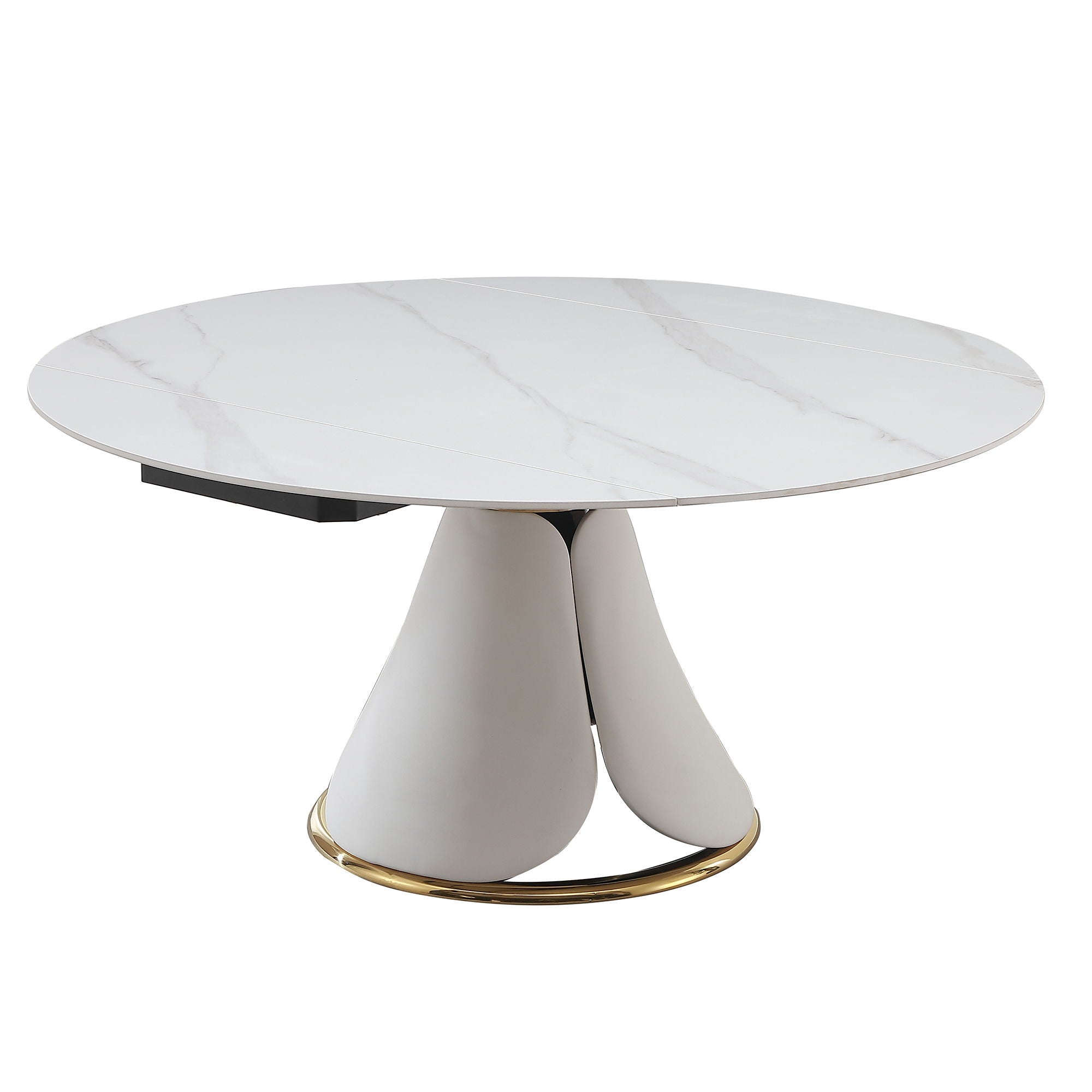 Fashion Modern Sintered Stone Dining Table With Retractable Function And Chairs