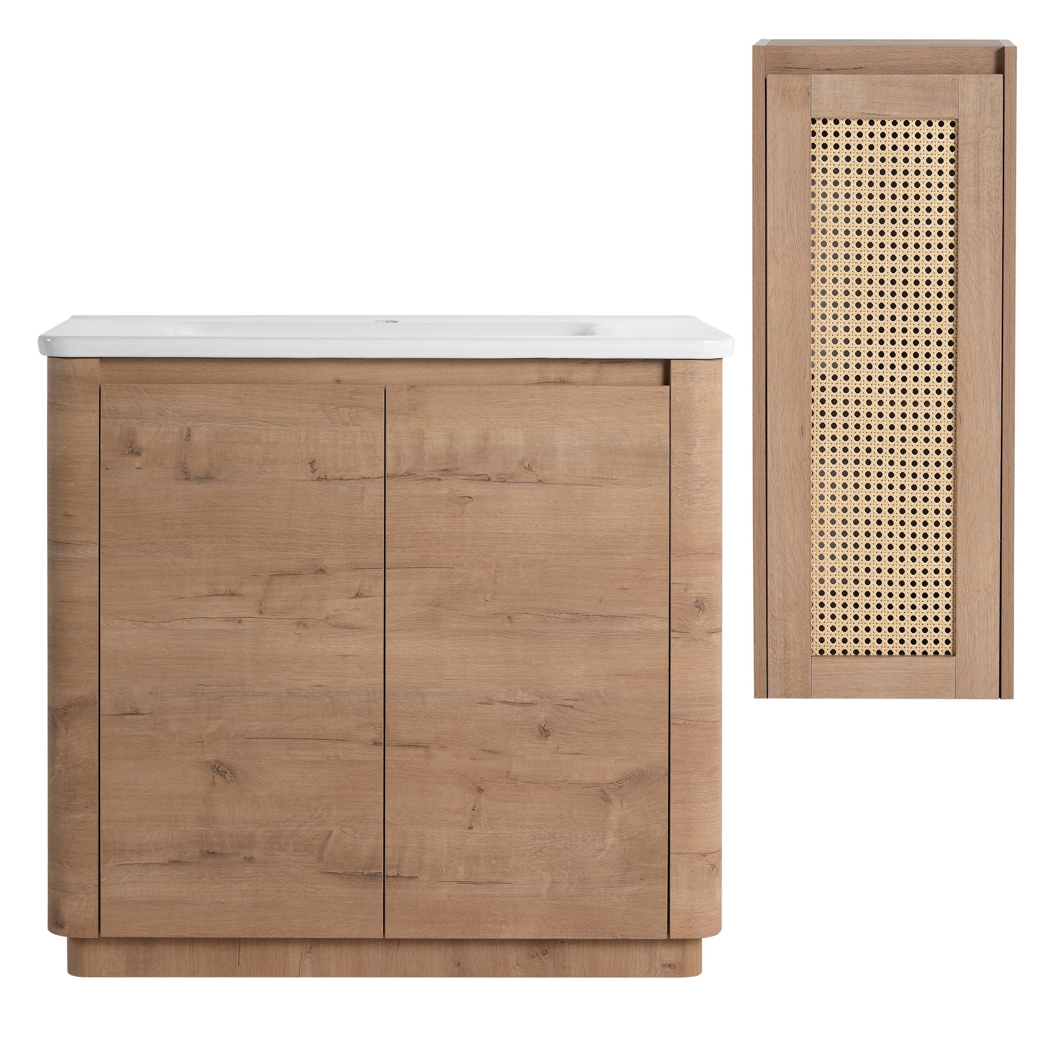 Freestanding Bathroom Vanity With Sink And 2 Soft Close Doors