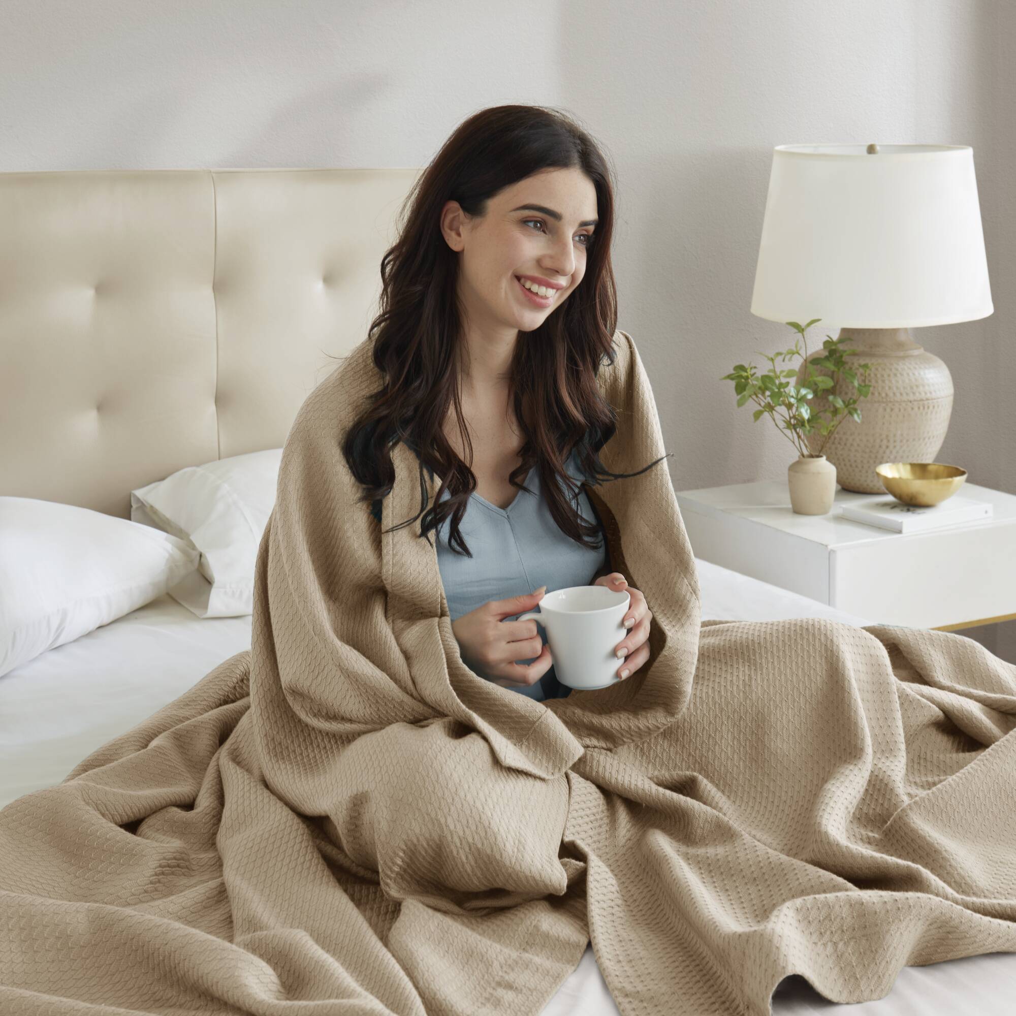 Egyptian Cotton - Twin Blanket - Khaki