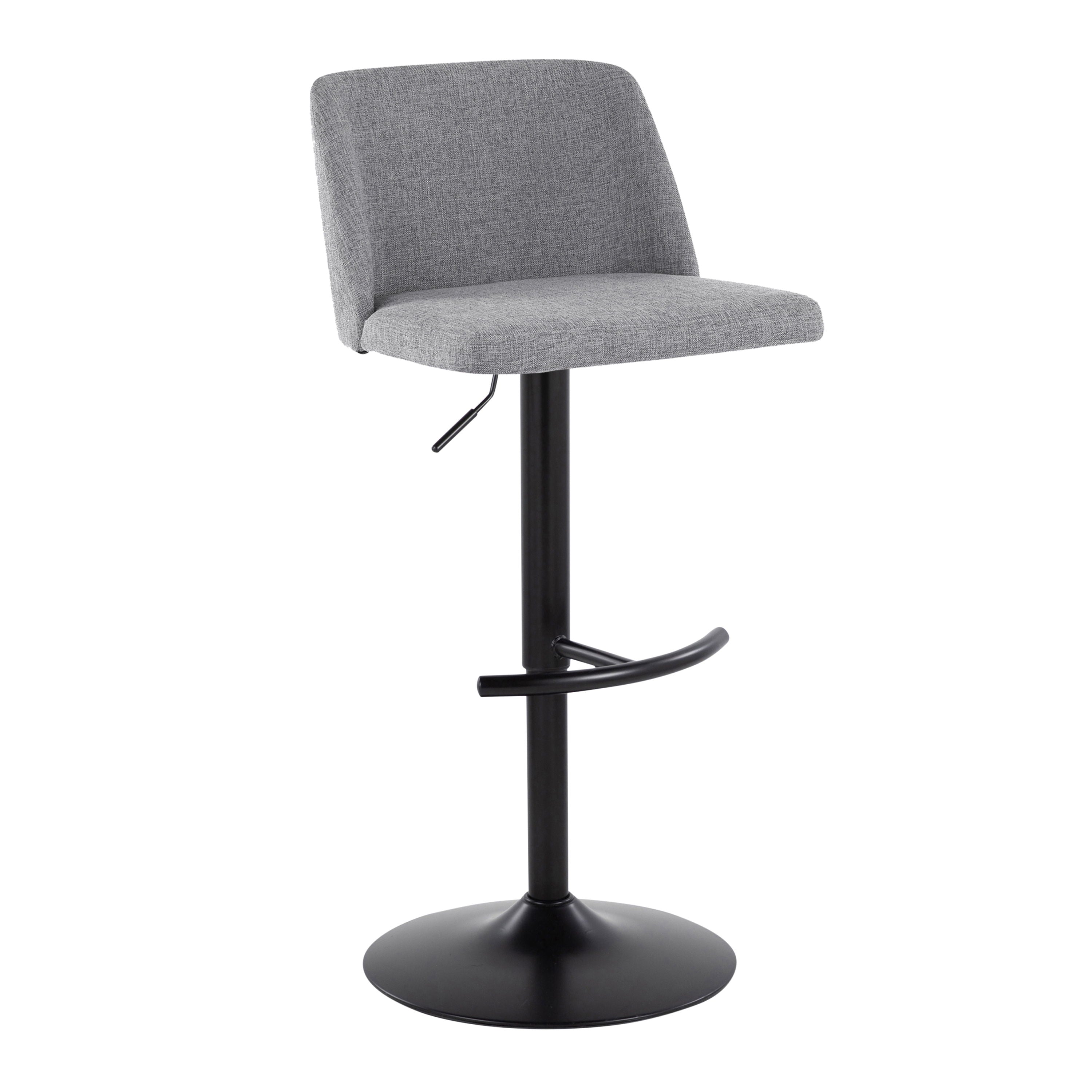 Toriano - Contemporary Adjustable Bar Stool With Rounded T Footrest (Set of 2)