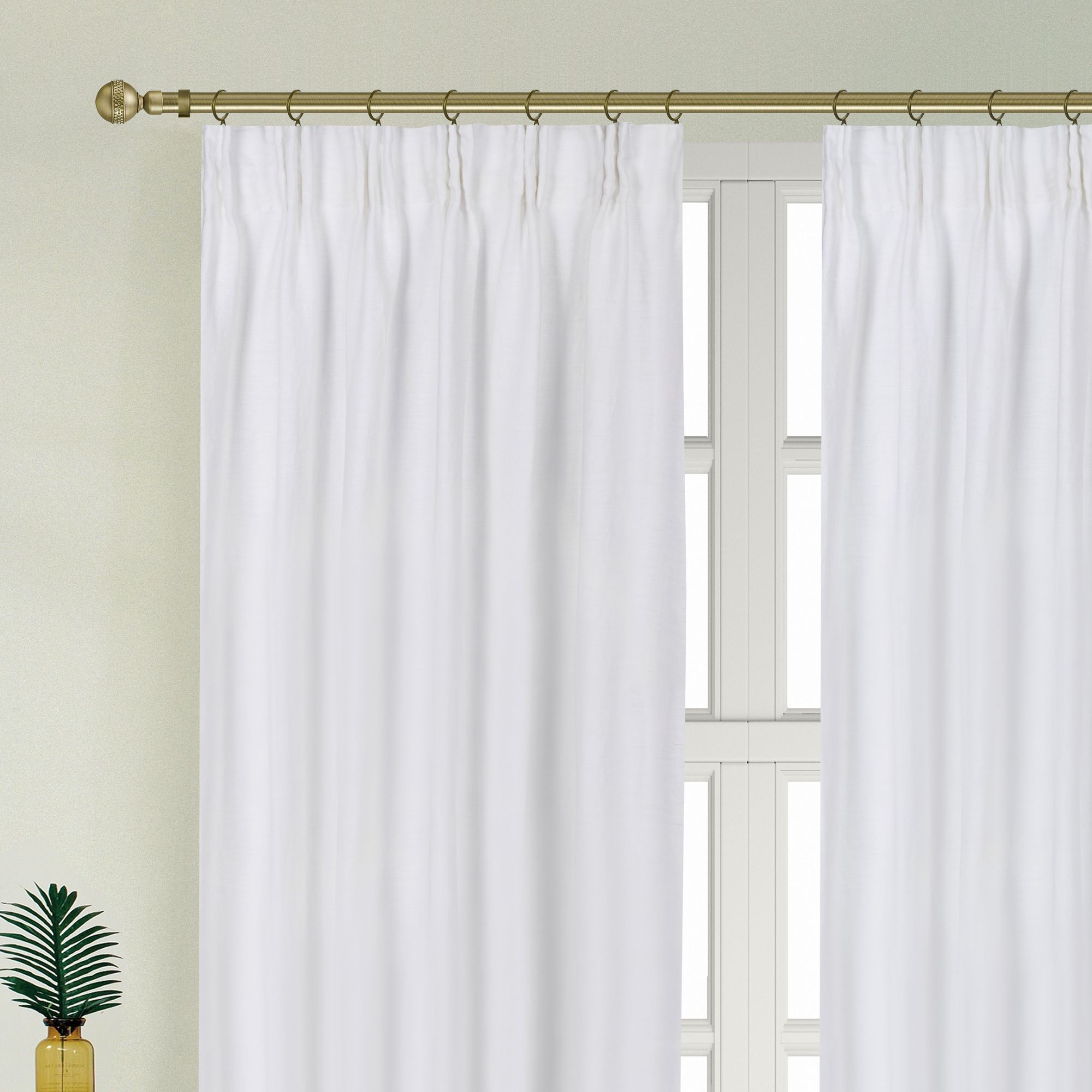 Newport Blackout Curtains for Bedroom, Linen Curtains for Living Room, Window Curtains, Room Darkening Curtains 84 Inches Long, Soft White