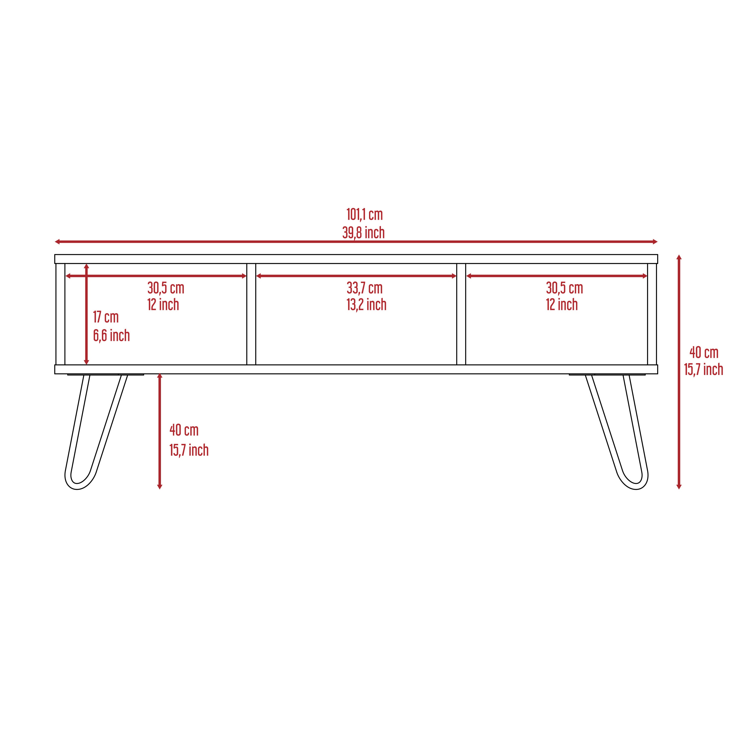 Newport Rectangle 2-Shelf Coffee Table White