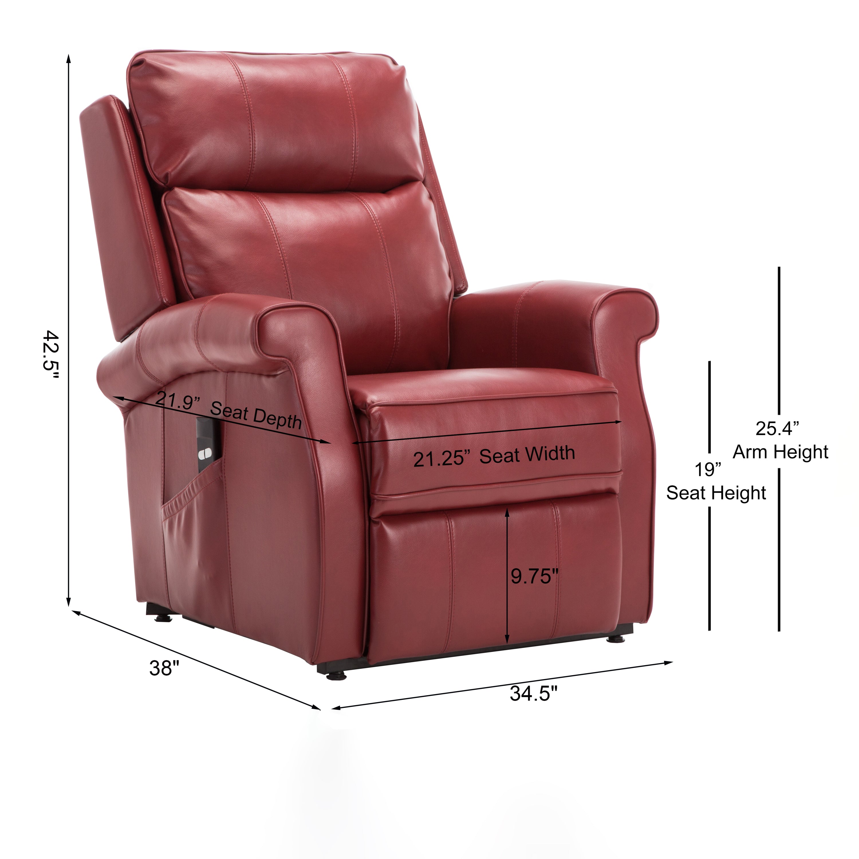 Landis Red Traditional Lift Chair