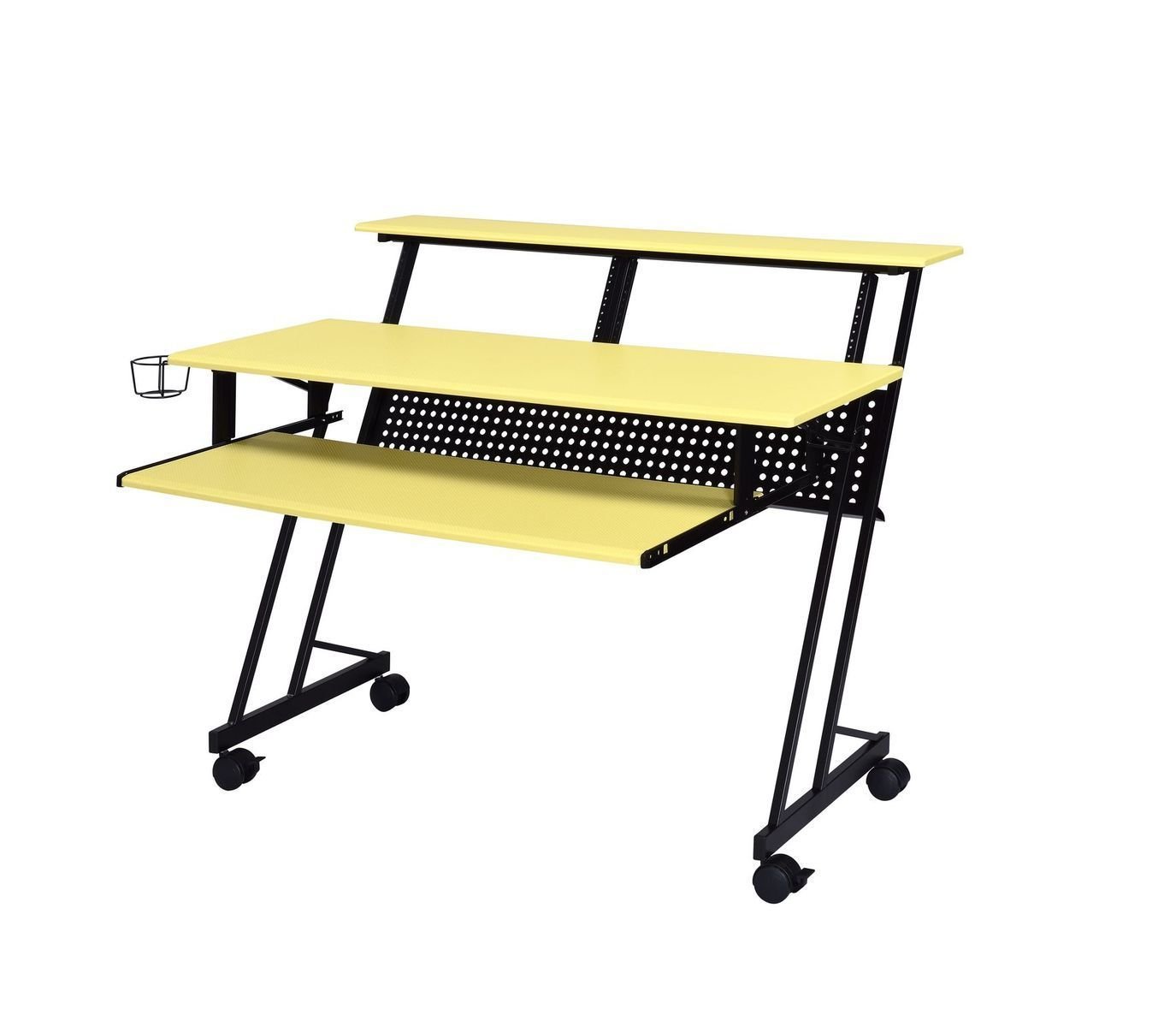 ACME Suitor Computer Desk, Yellow & Black 92904