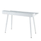 Harvey Contemporary Desk in White Steel and White and Natural Wood with White Accents by LumiSource